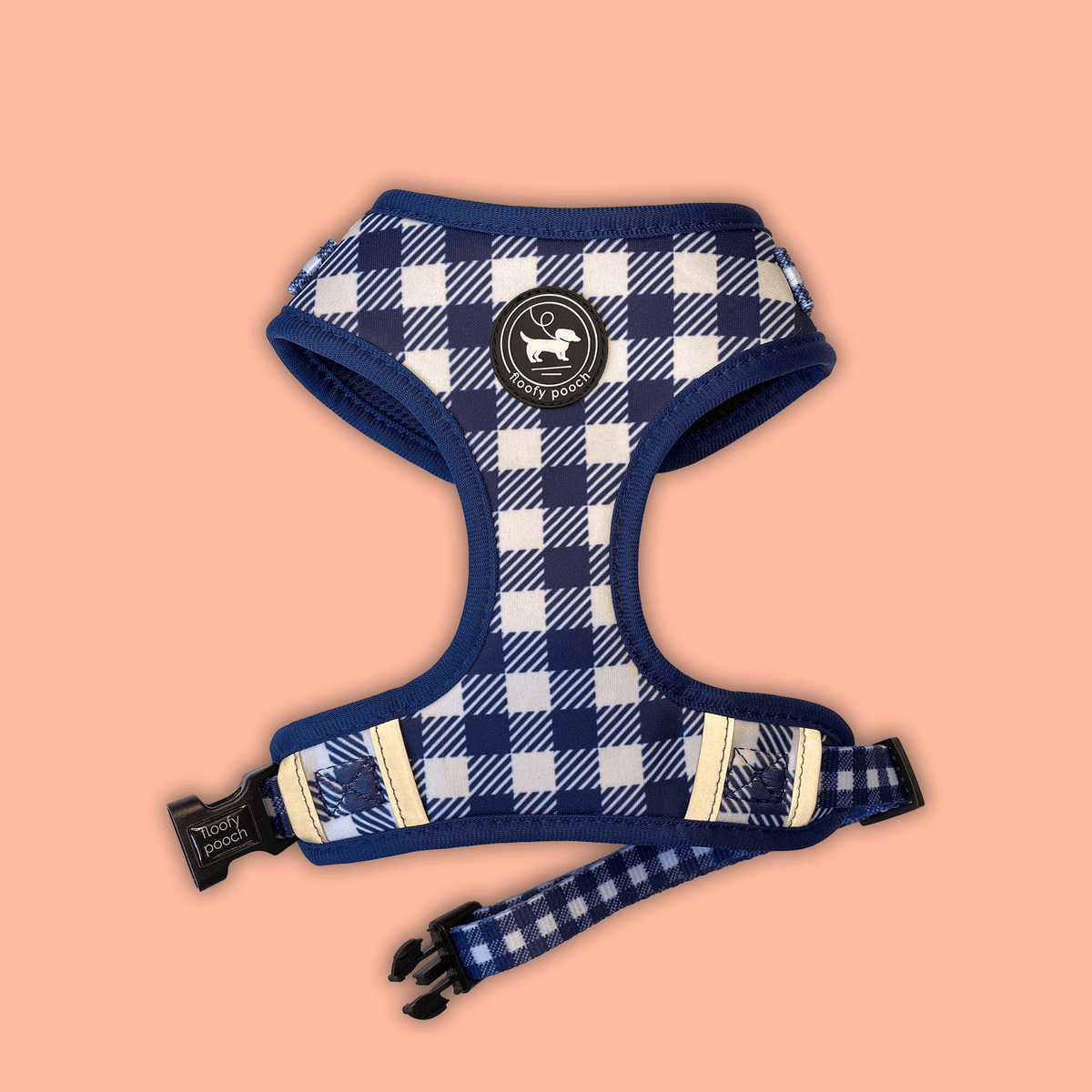 Blue tartan dog store harness